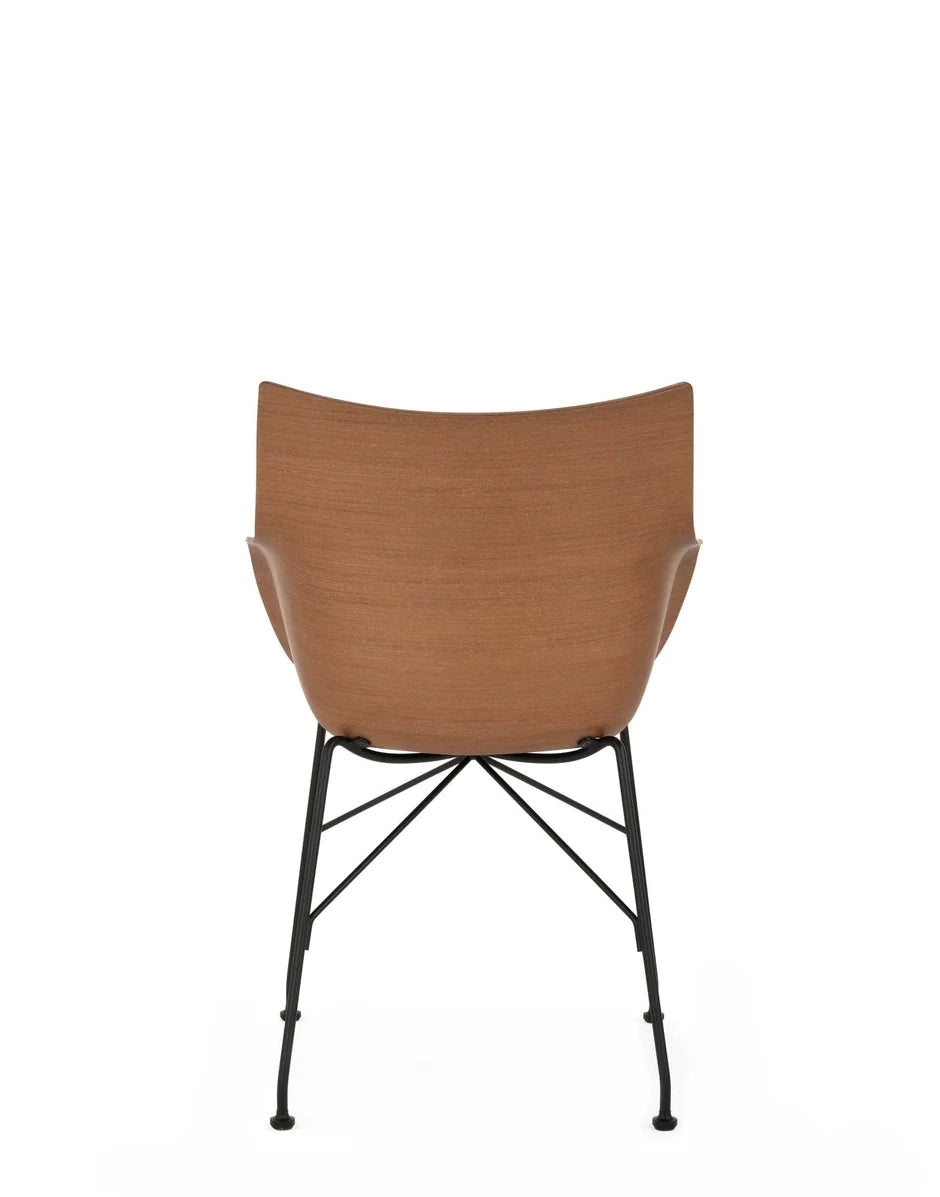 Kartell Q/Wood Armchair, Dark Wood/Black/Nude