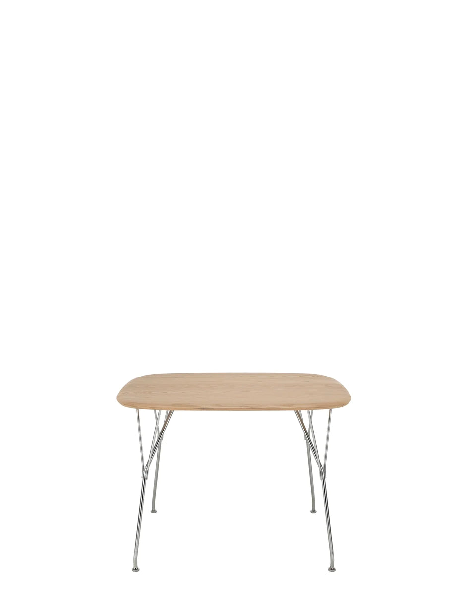 Vicomte Kartell de la table en bois carré, cendre / chrome