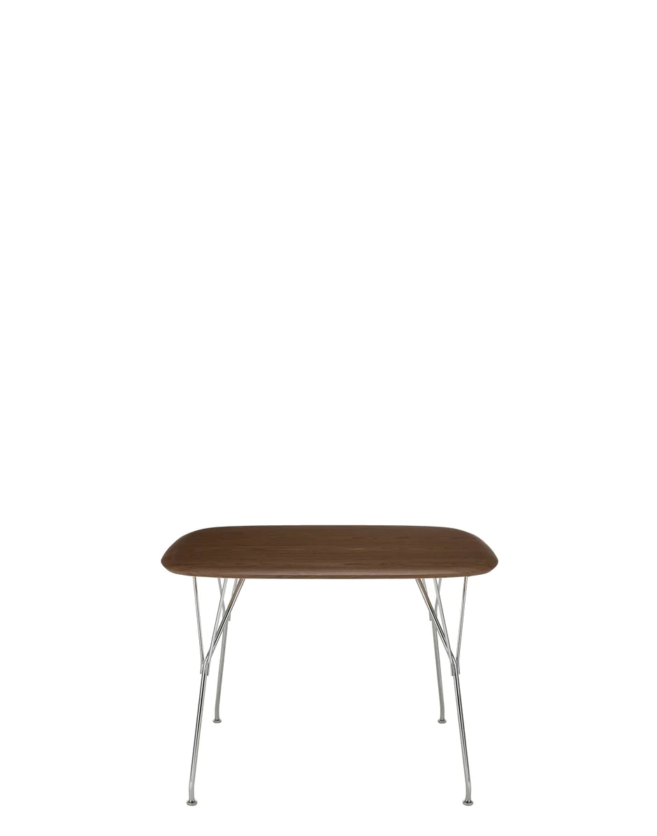Vicomte Kartell de la table en bois carré, noyer / chrome