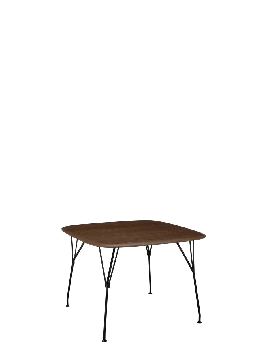 Vicomte Kartell de la table en bois carré, noyer / noir