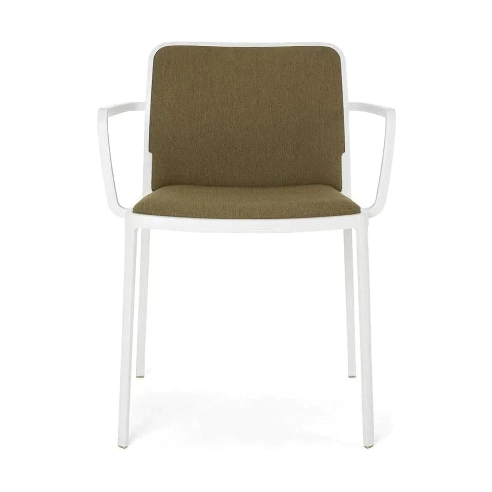 Sillón de noma suave de Kartell Audrey, blanco/mostaza