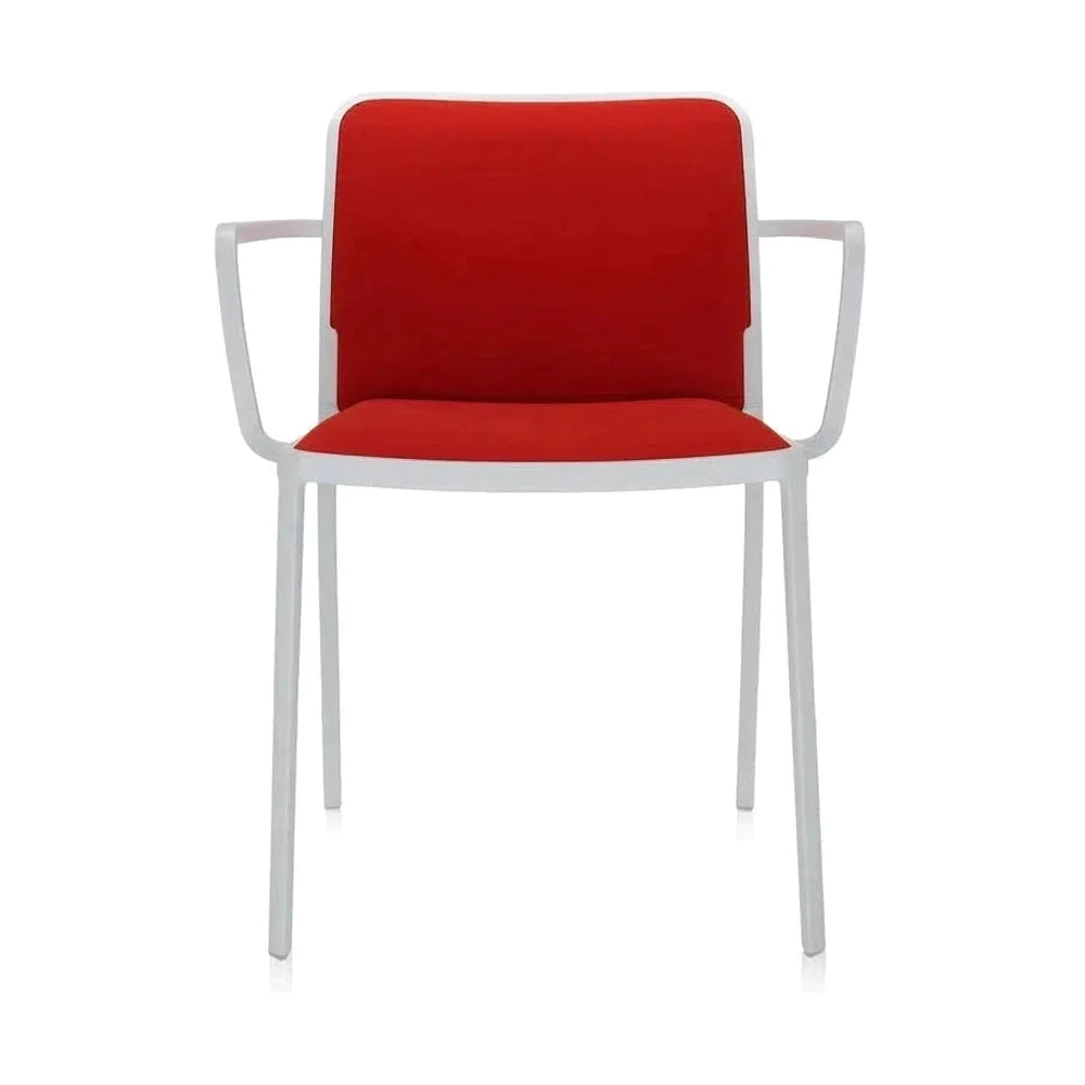 Kartell Audrey Soft Sessel, weiß/rot