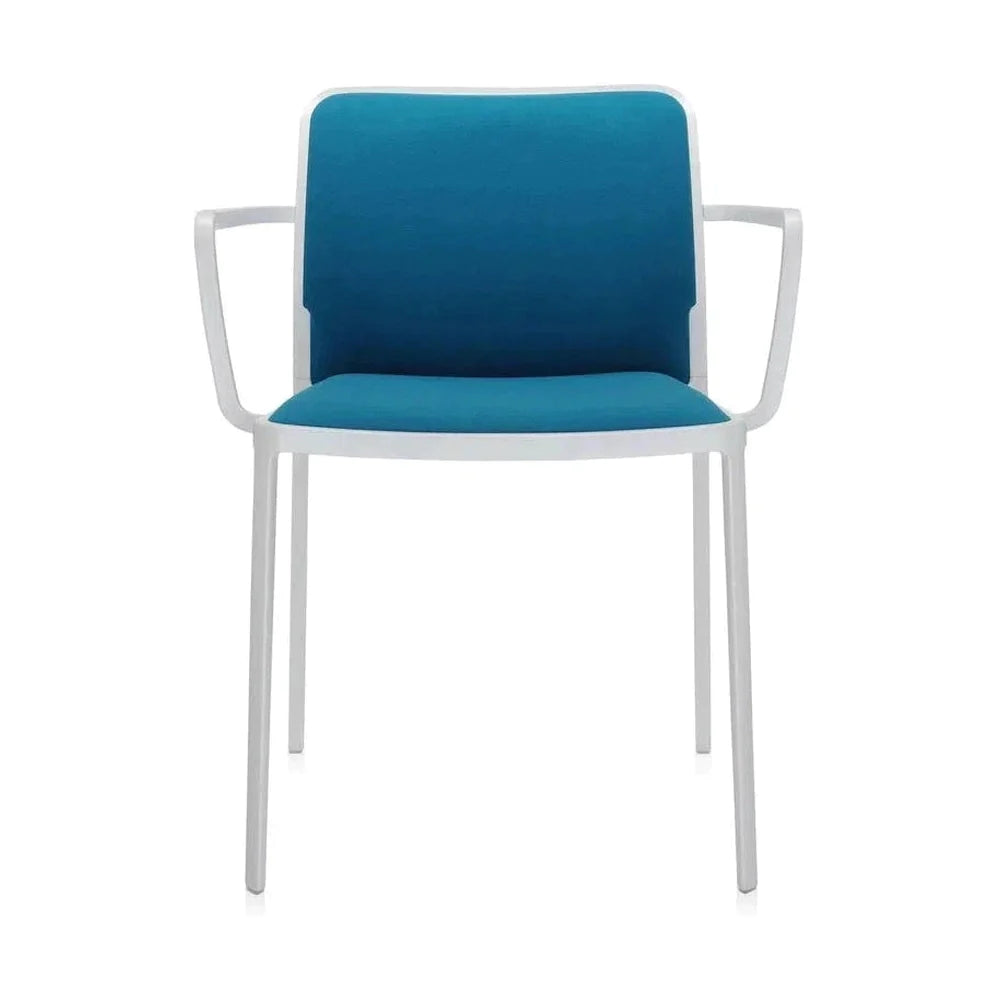 Sillón suave Kartell Audrey, blanco/azul verde azulado