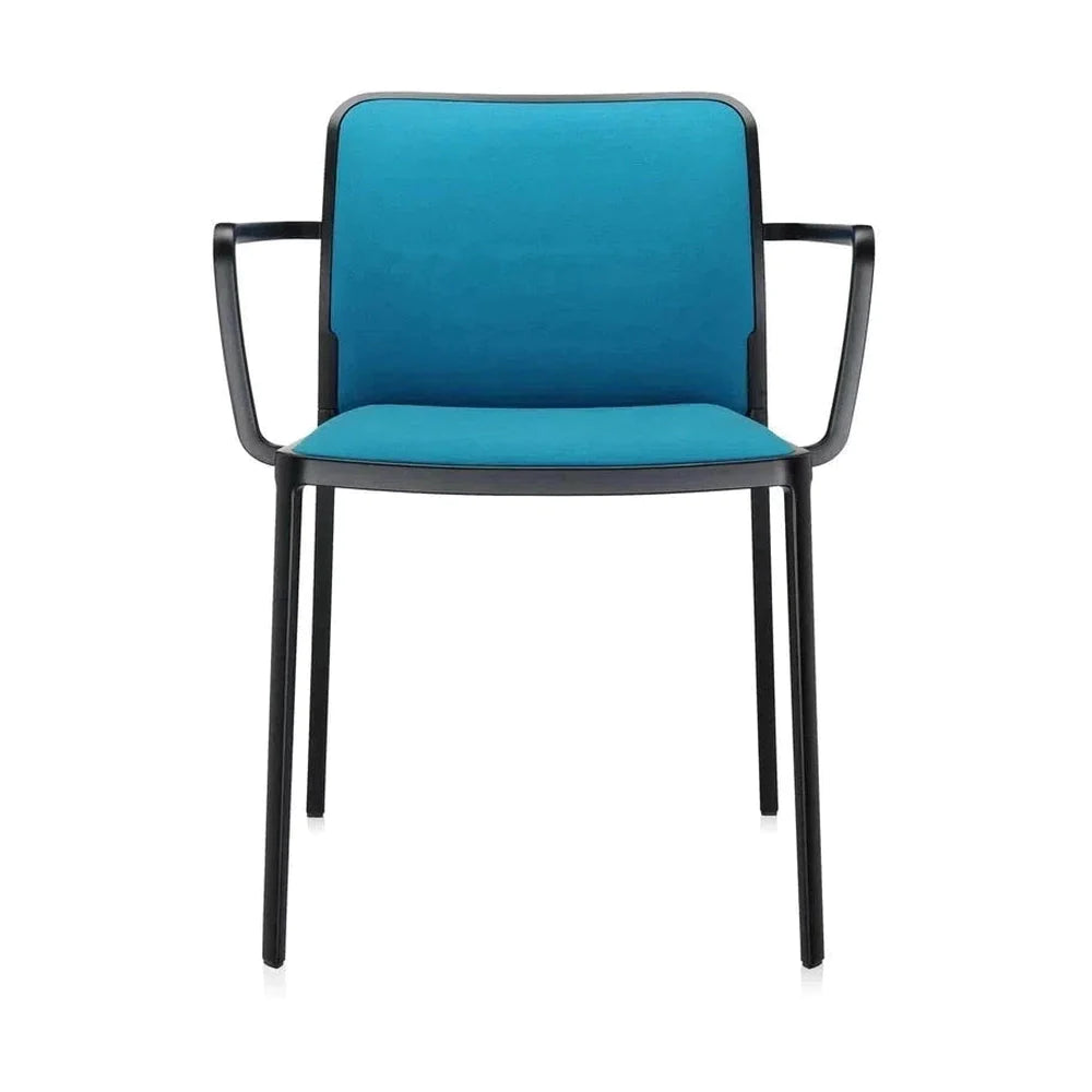 Kartell Audrey Soft Sessel, Schwarz/Blaugrün blau