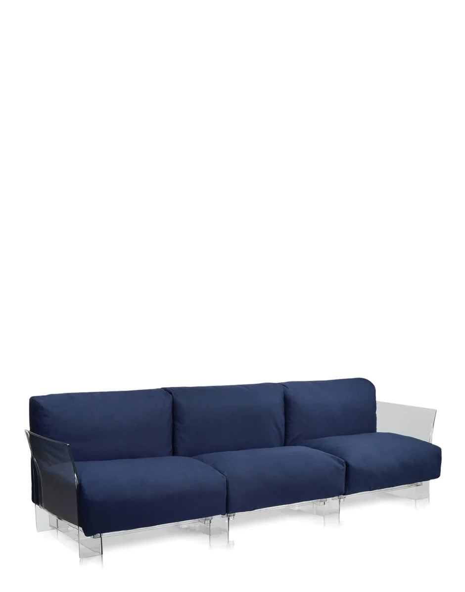 Kartell Pop Outdoor 3 Seater Sofa Sunbrella, Blue