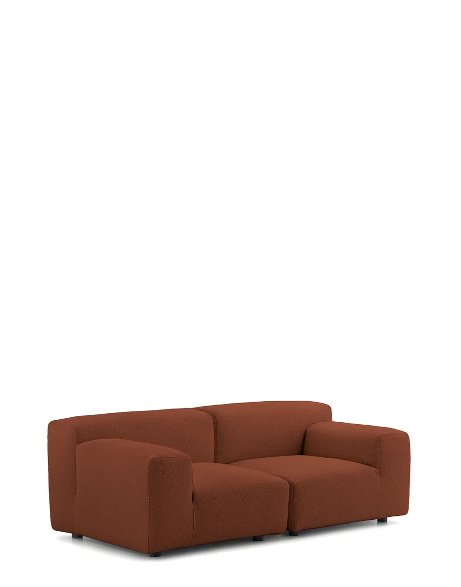 Kartell Plastics Duo 2 Seater Sofa DX Orsetto, Orange Rusty