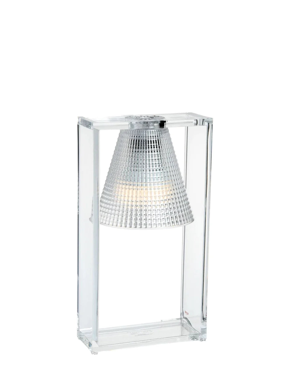 Lámpara de mesa de tejido de aire de luz kartell, cristal