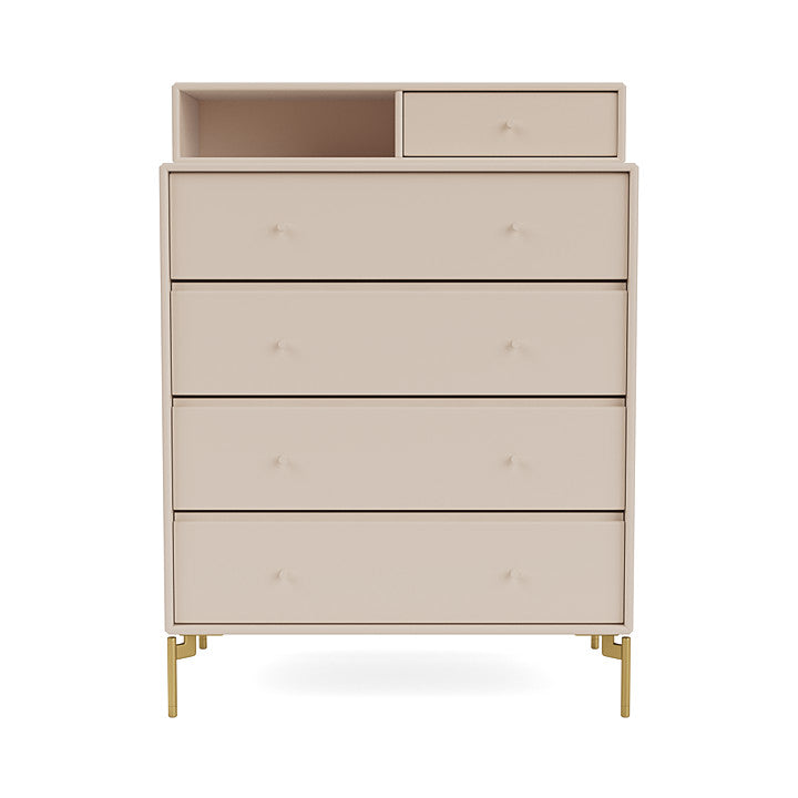 Montana Keep Chest Of Drawers With Legs, Clay/Brass