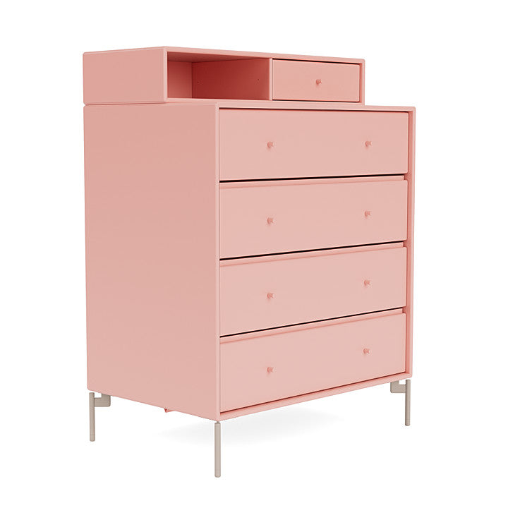 Montana Keep Chest Of Drawers With Legs, Ruby/Mushroom