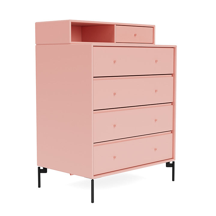 Montana Keep Chest Of Drawers With Legs, Ruby/Black