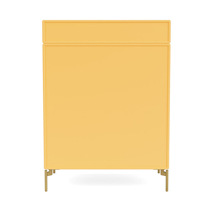 Montana Keep Chest Of Drawers With Legs, Acacia/Brass