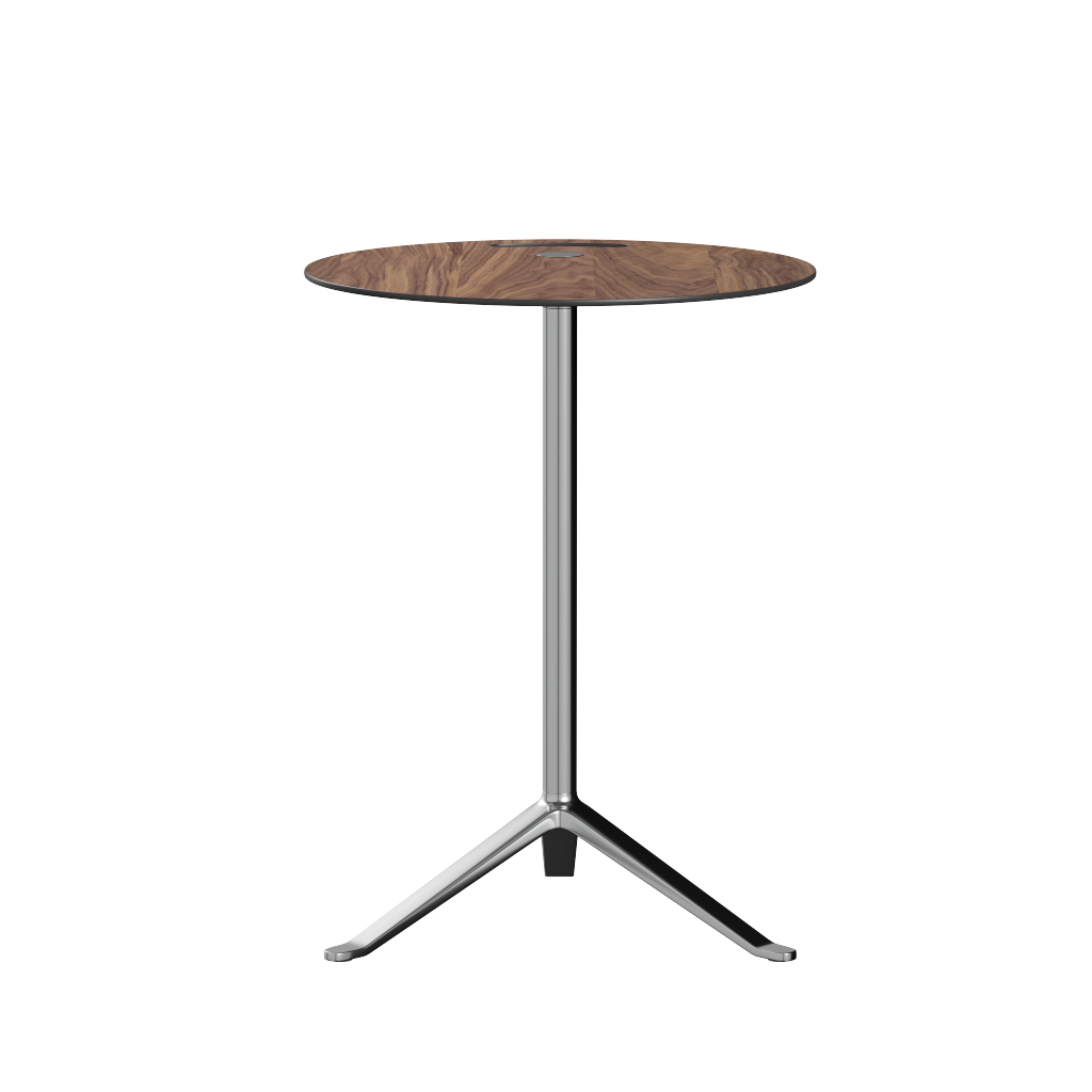 Fritz Hansen KS12 kleiner Freund Tisch, poliertes Aluminium/Walnusslaminat