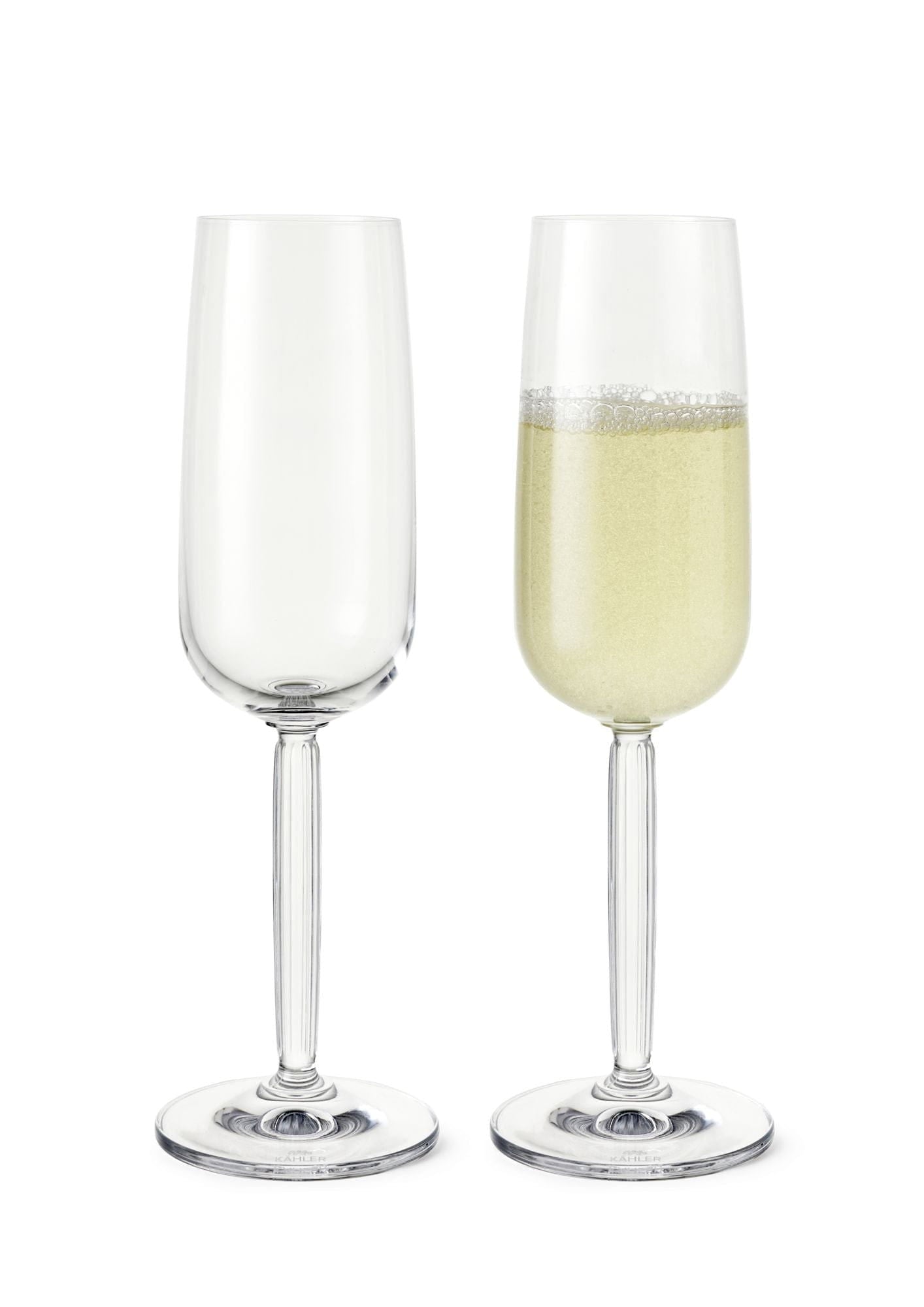 Kähler Hammershøi Champagne Glass sæt på 240 ml, klart