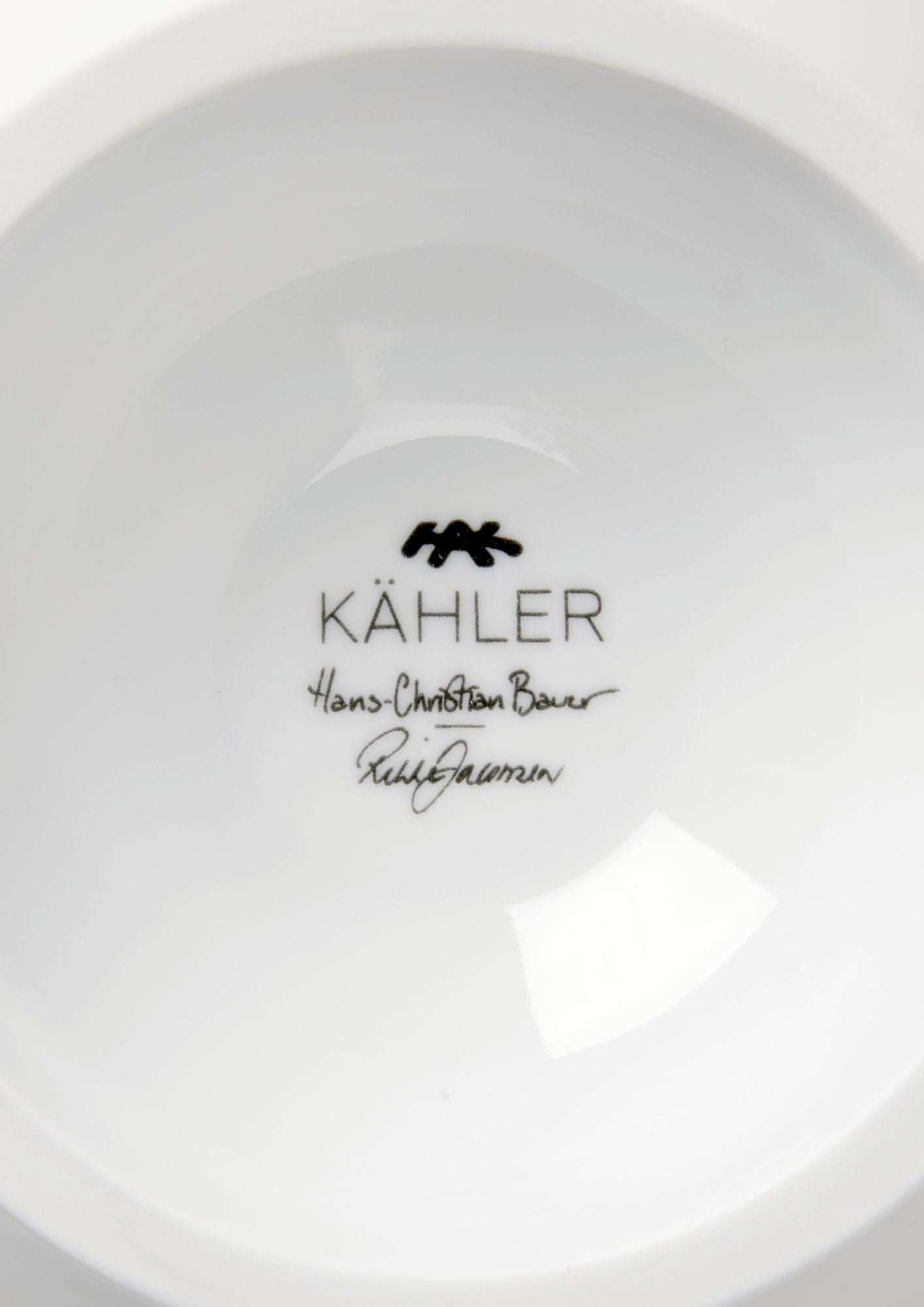Kähler Hammershøi Poppy Bowl til foden ø16 cm, hvid med dekoration