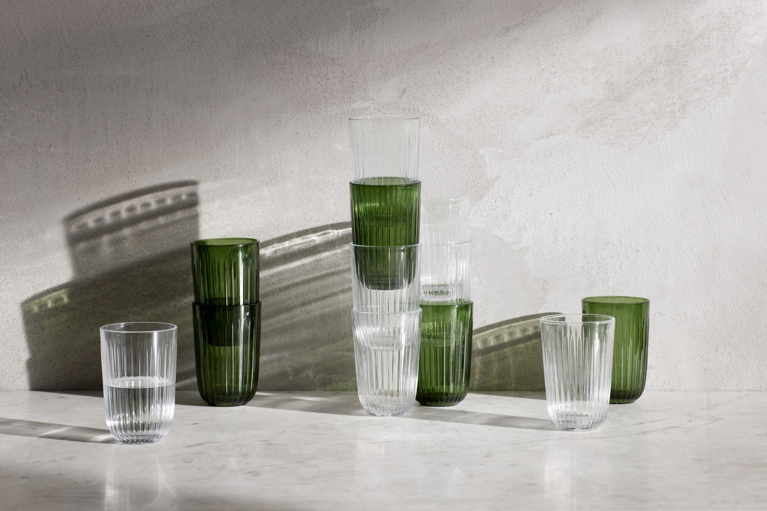 Kähler Hammershøi Glass de agua 37 Cl, verde 4 P Cs.
