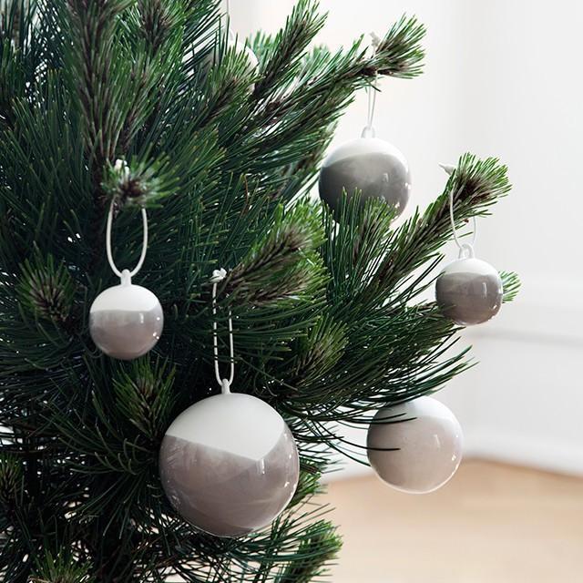 Boules décoratives Kähler Nobili, gris d'hiver