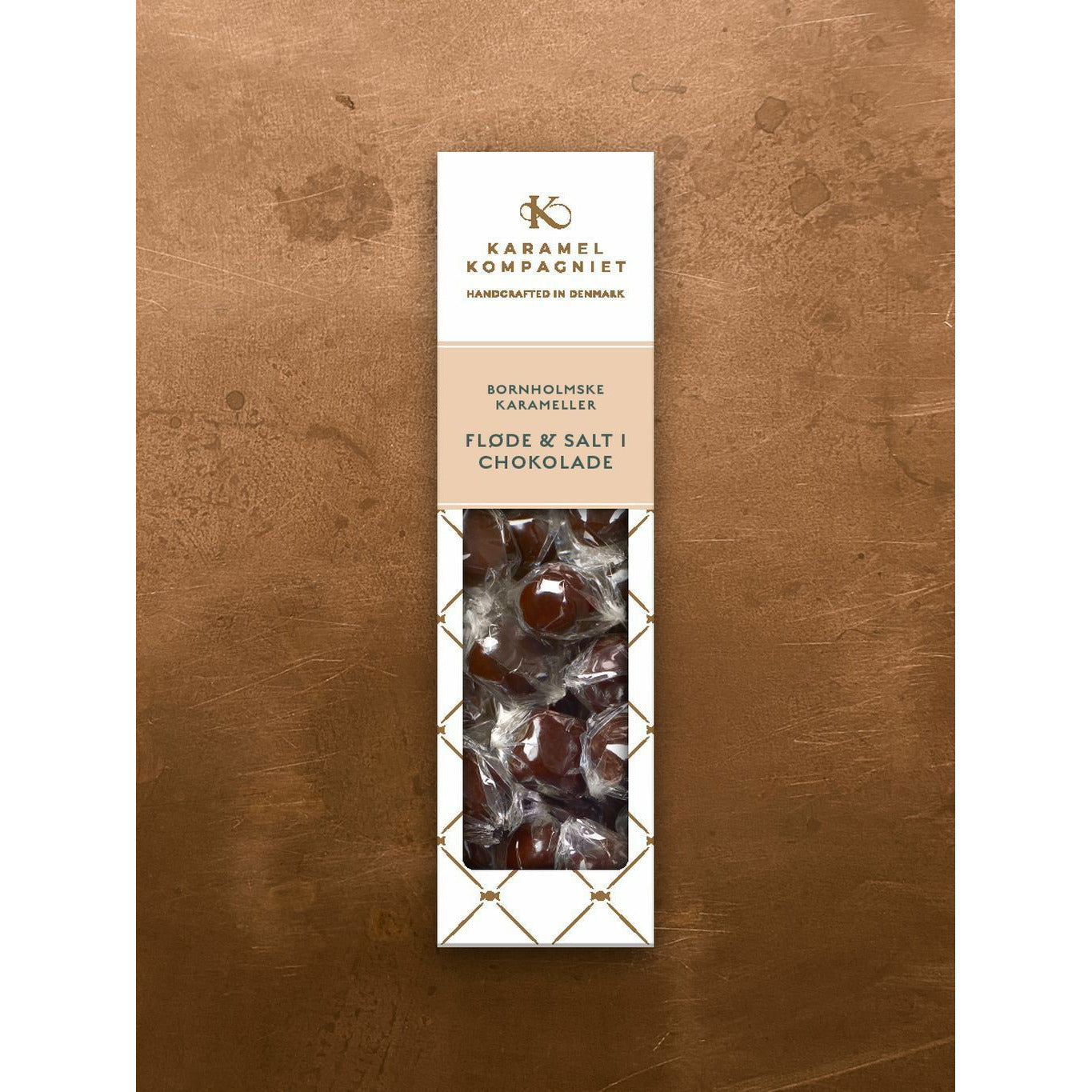 Karamel Kompagniet Caramels, Creme und Salz in dunkler Schokolade 109g