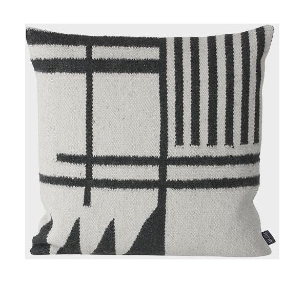 Couverture de coussin Kelim Ferm Living, lignes noires