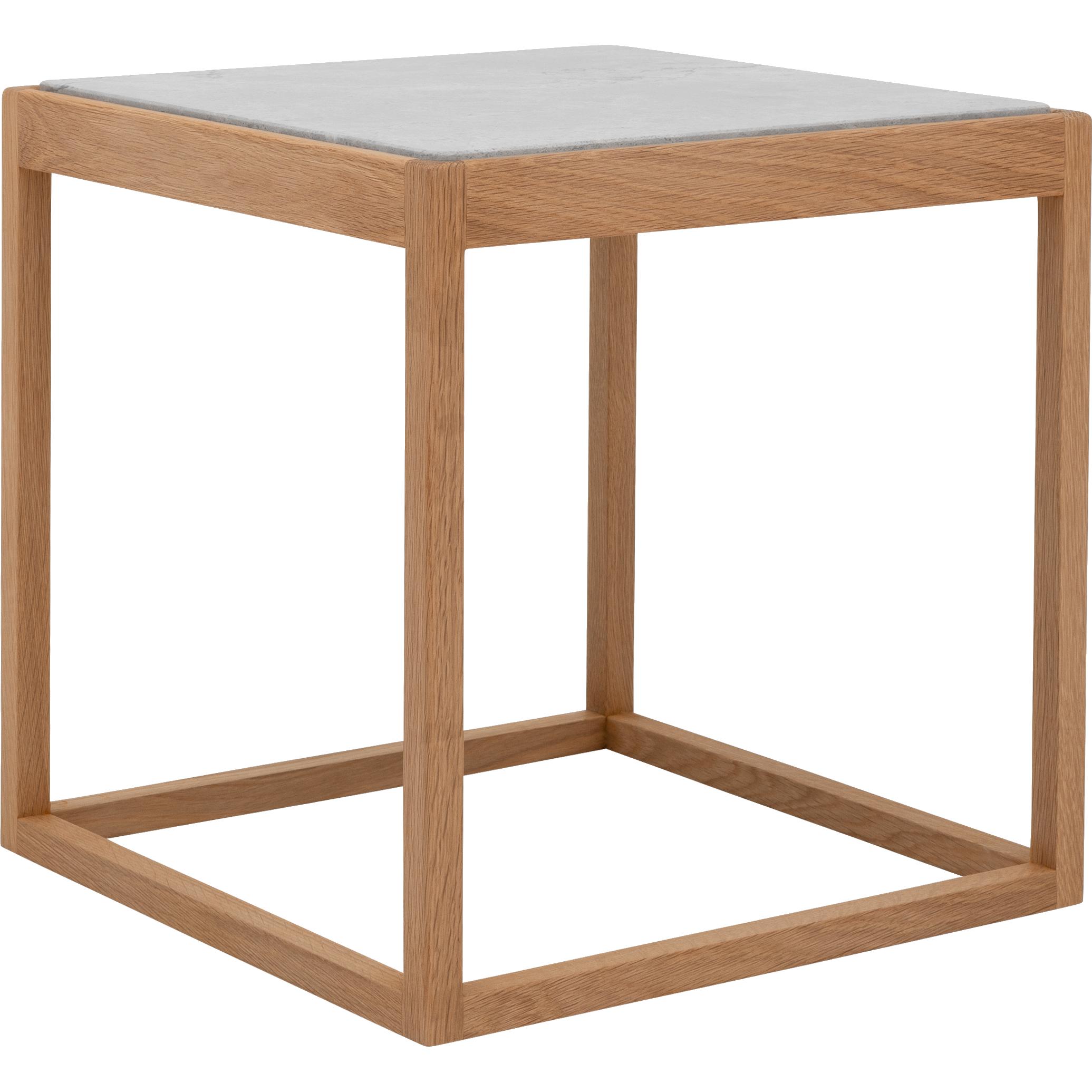 Klassik Studio Kø Cube Side Table Eiche Seifen, hellgrauer Marmor