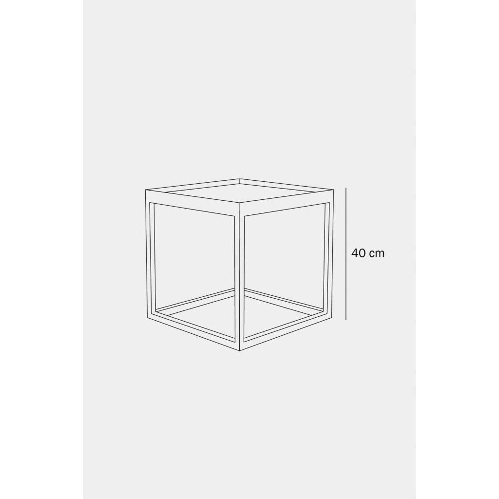 Klassik Studio Kø cube Table d'appoint de chêne, verre fumé