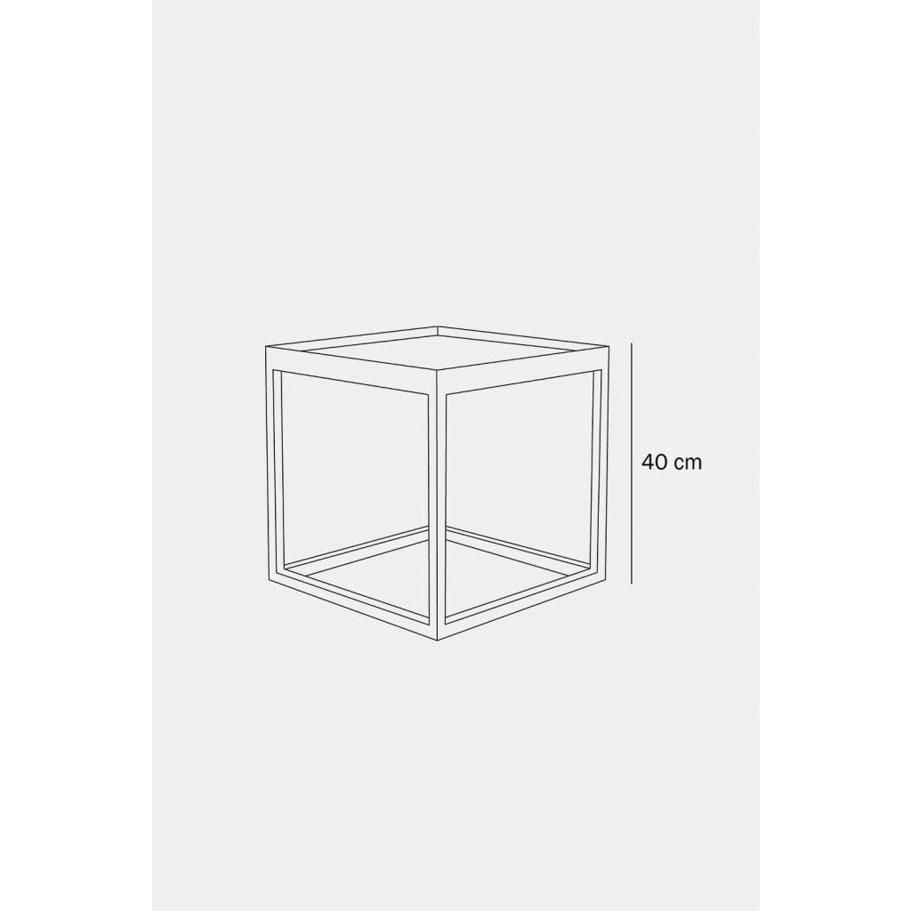 Klassik Studio Kø Cube bijzettafel Zwart eik, zwart marmer