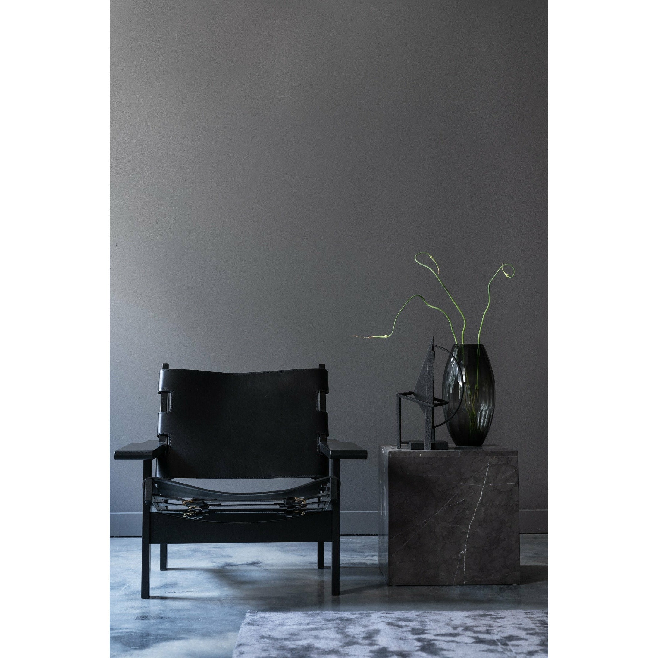 Klassik Studio Kø chaise de chasse chaise noire, cuir noir
