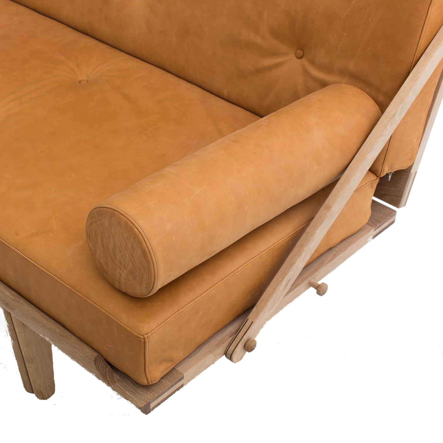 Klassik Studio PV Daybed Oak Soap, Cognac Dunes couro