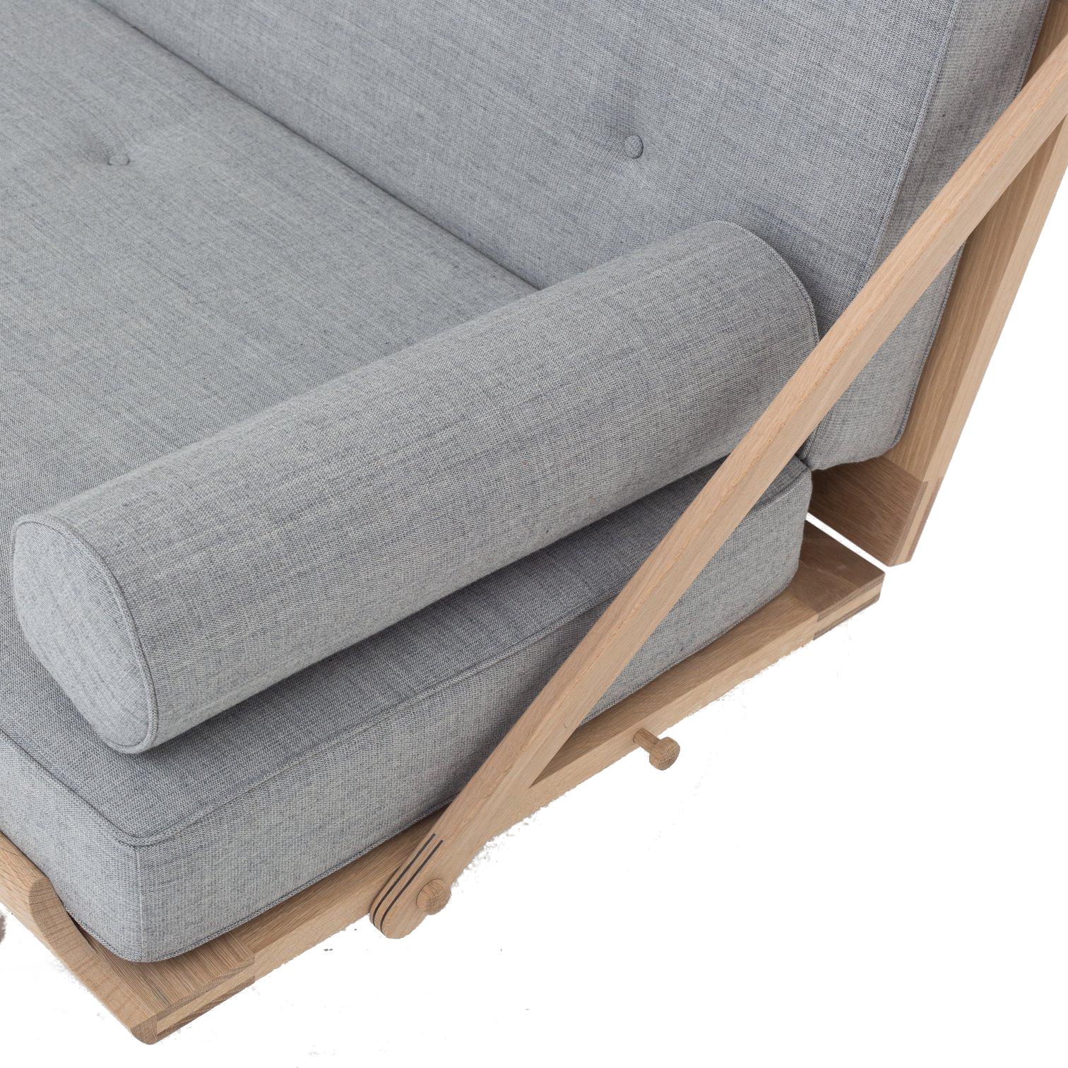 Klassik Studio PV Daybed Daybed Oak Sabed, Canvas cinza 124