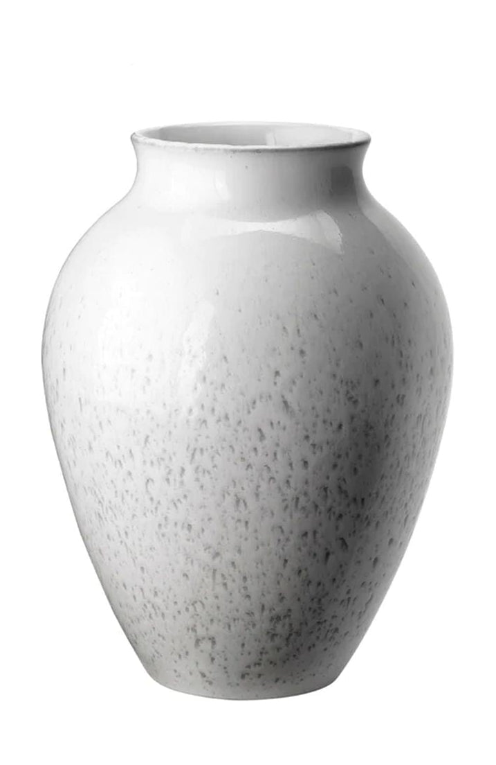 Knabstrup Keramik Vase H 27 cm, weiß/grau