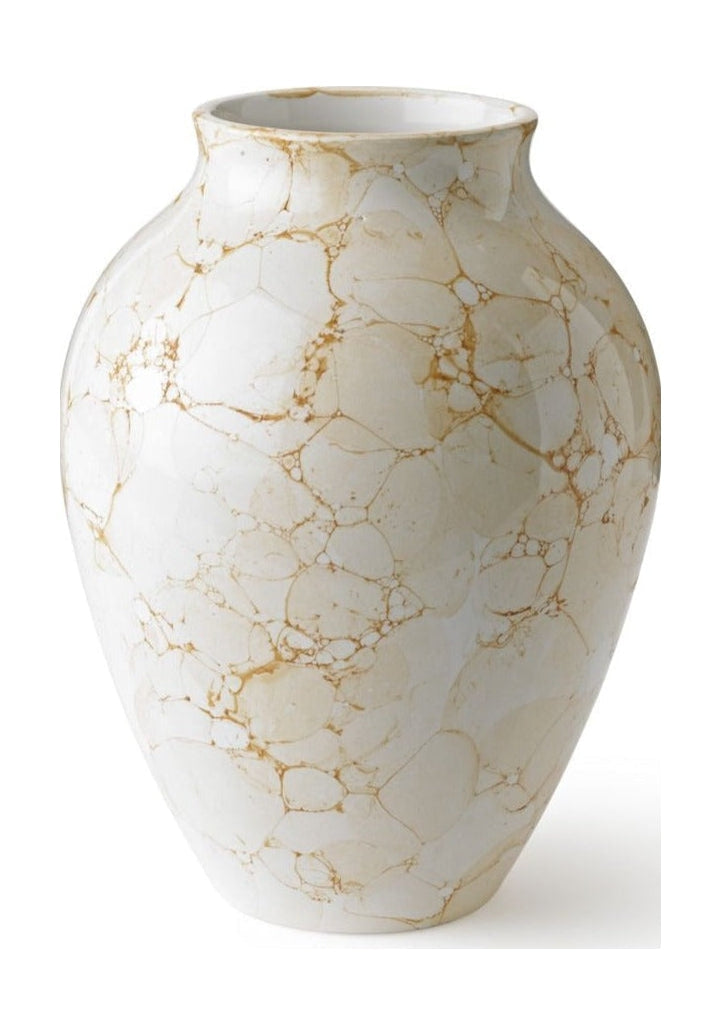 Knabstrup keramik vas natura h 20 cm, vit/brun