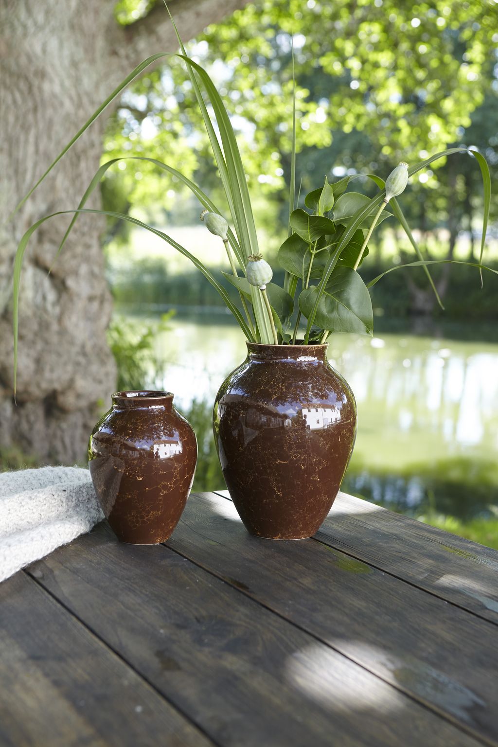 Knabstrup Keramik Vase Natura H 27 cm, marrón