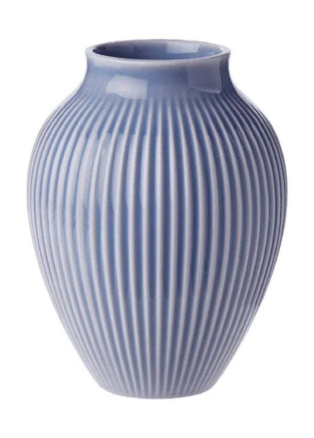 Knabstrup keramik vas med spår h 12,5 cm, lavendelblå
