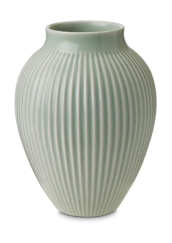 Vase Keramik Knabstrup avec rainures h 20 cm, Green à la menthe