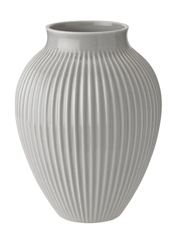 Jarrón Knabstrup Keramik con ranuras H 27 cm, gris