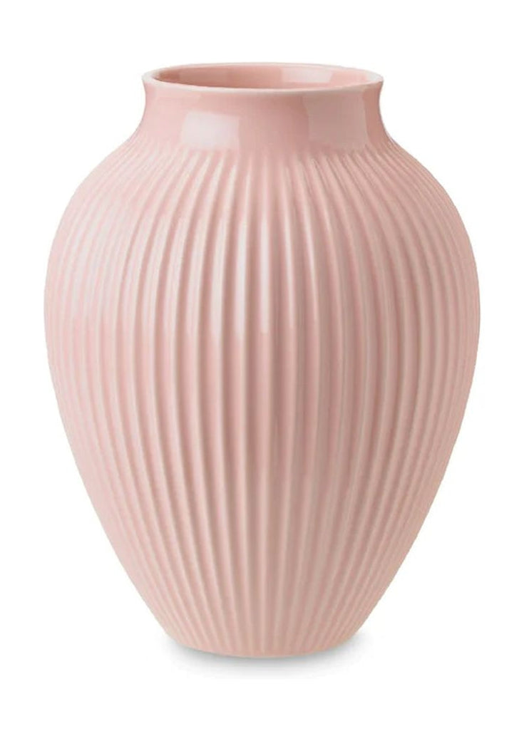 Knabstrup Keramik Vase mit Grooves H 27 cm, rosa