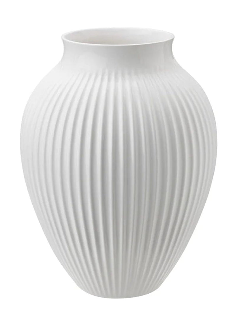 Vase keramik knabstrup avec rainures h 35 cm, blanc