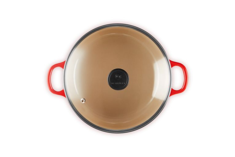 Casserole rond du Creuset avec couvercle en verre 22 cm, Cerise