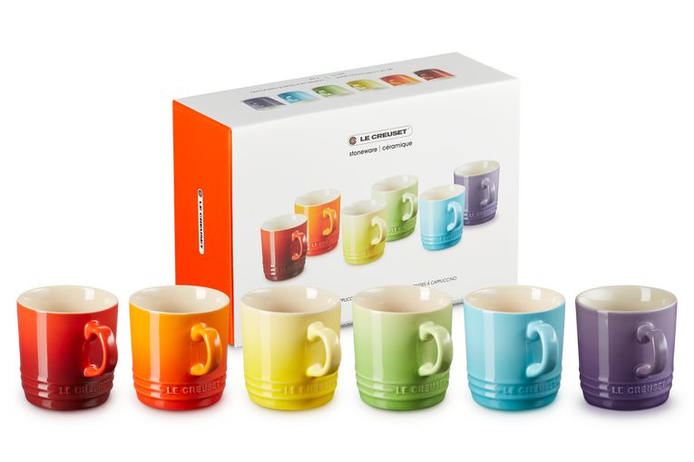 Le Creuset -Set von 6 Tassen 200 ml Regenbogen