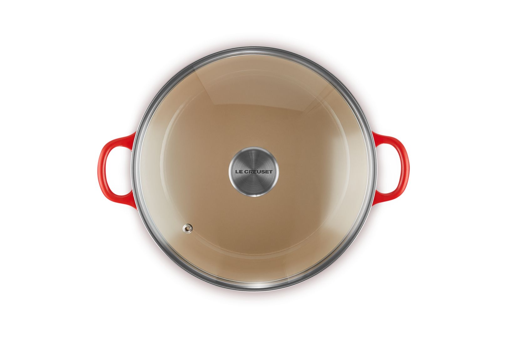 Casserole rond du Creuset avec couvercle en verre 24 cm, volcanique