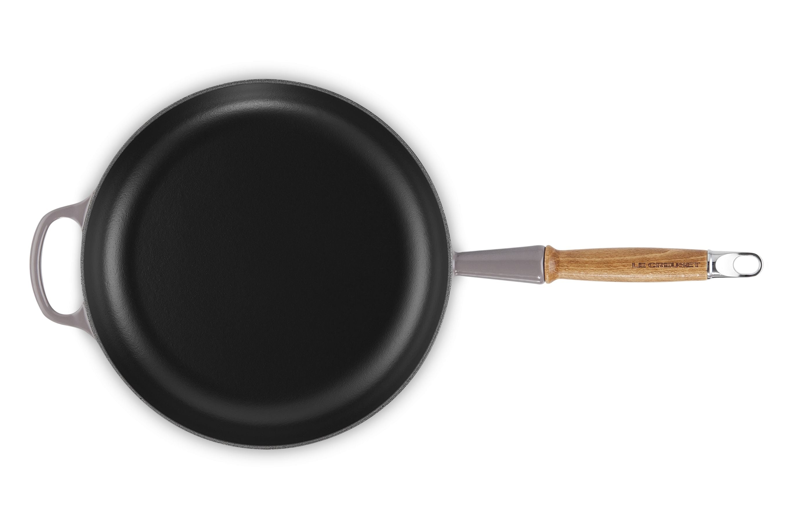 Le Creuset Cast Iron Frying Pan With Wooden Handle 28 Cm, Flint