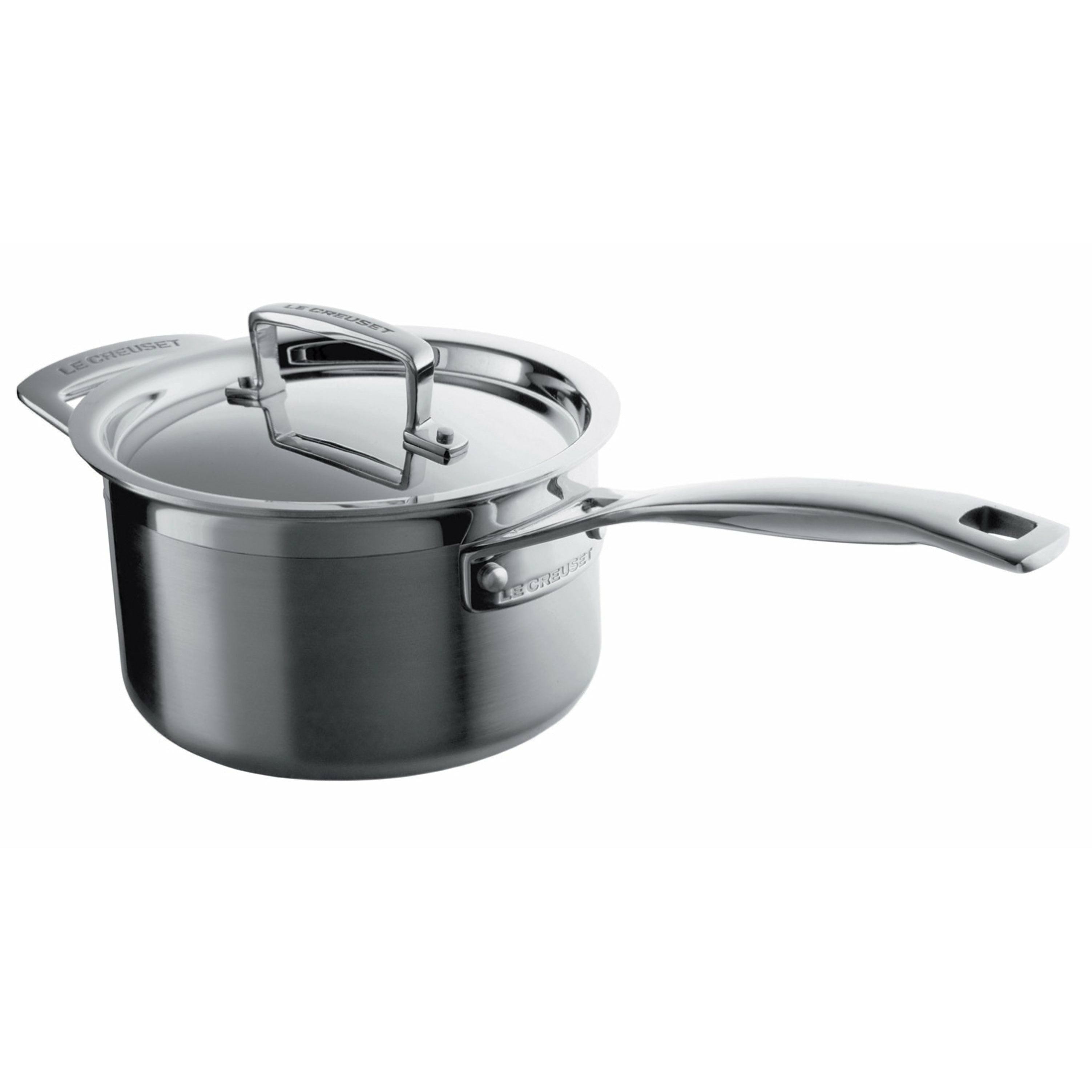 LE Creuset 3 Carry Saucpan de acero inoxidable con tapa de 2.8 l, 18 cm