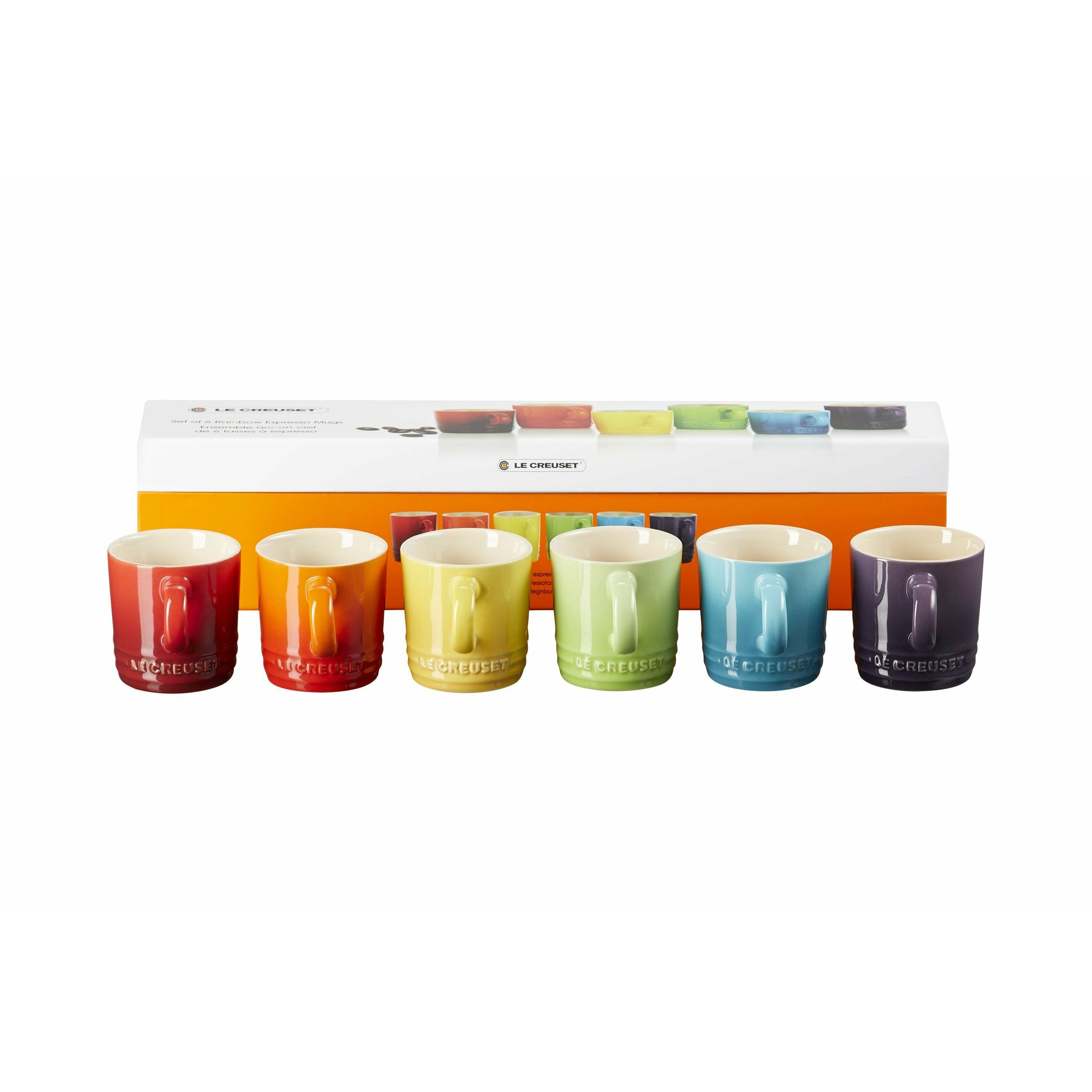 Le Creuset Espresso Copas Juego de 6 Rainbow, 100 ml