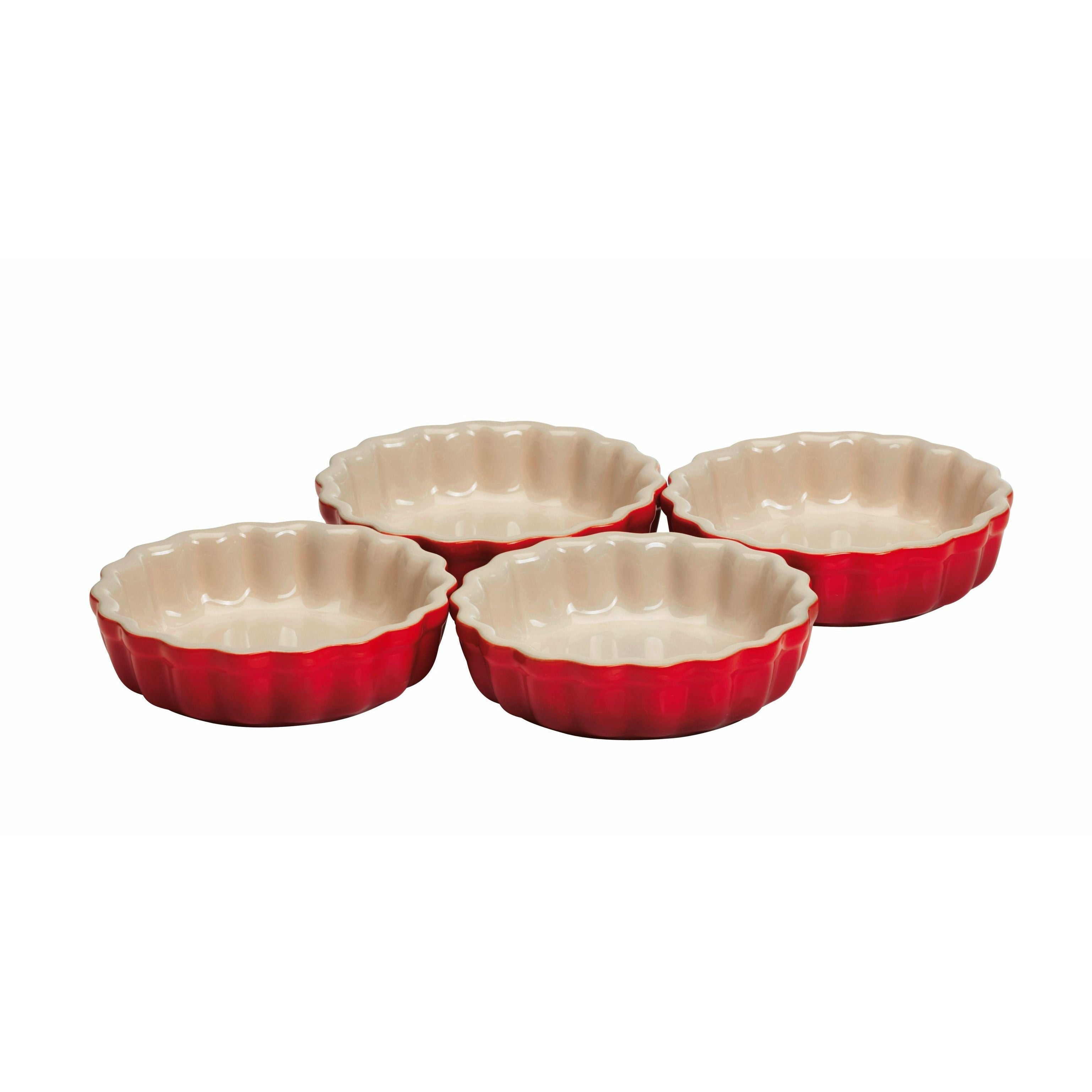 Le Creuset Heritage Set von 4 Tartbechern 11 cm, Kirschrot