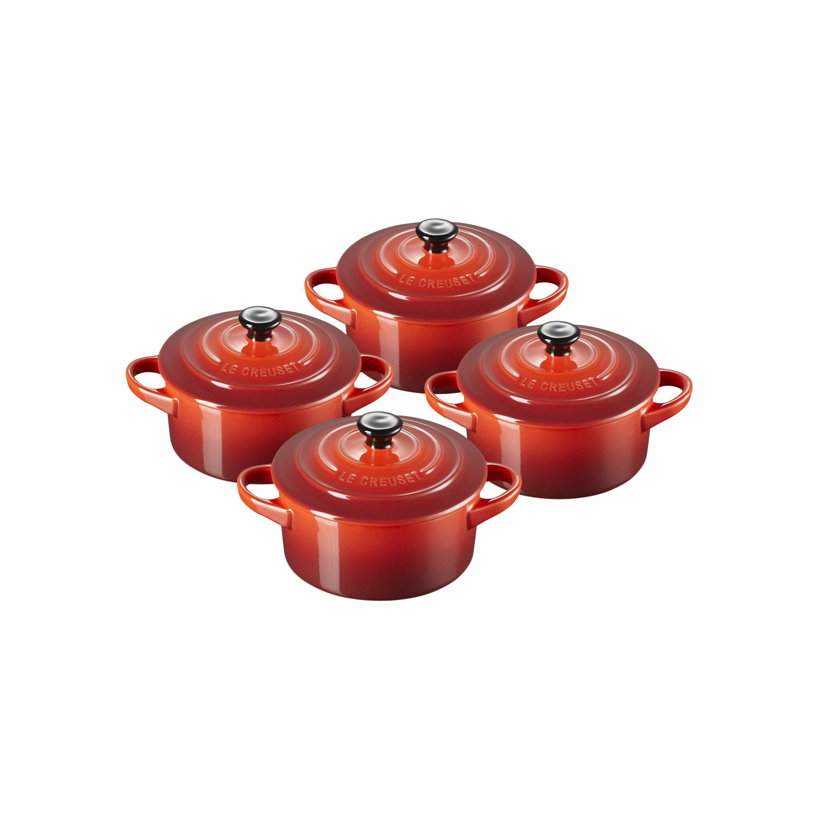 Le Creuset Mini Cocotte 10 X 5 Cm Cherry Red, 4 Pcs.