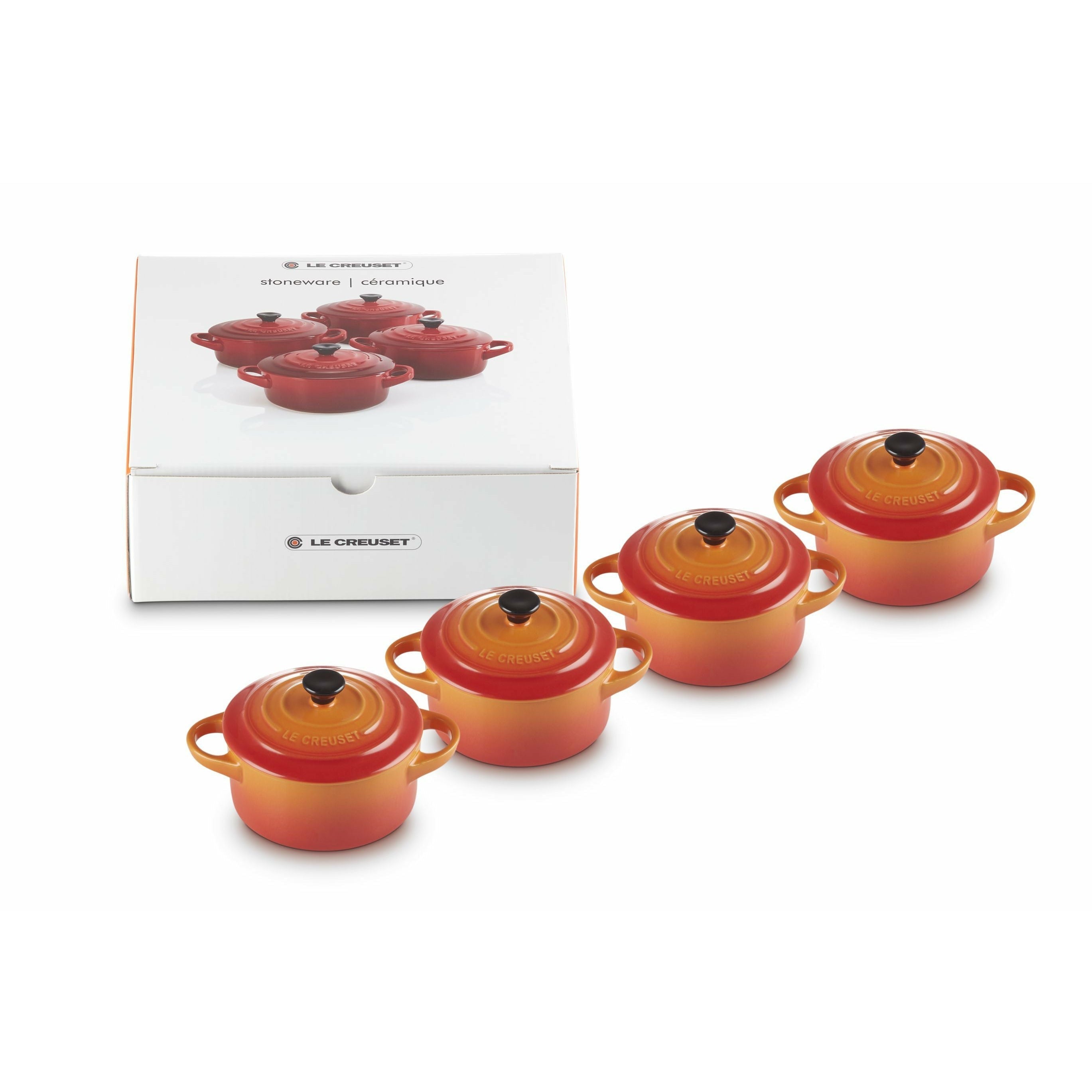 Le Creuset Mini Cocotte 10 X 5 Cm Oven Red, 4 Pcs.