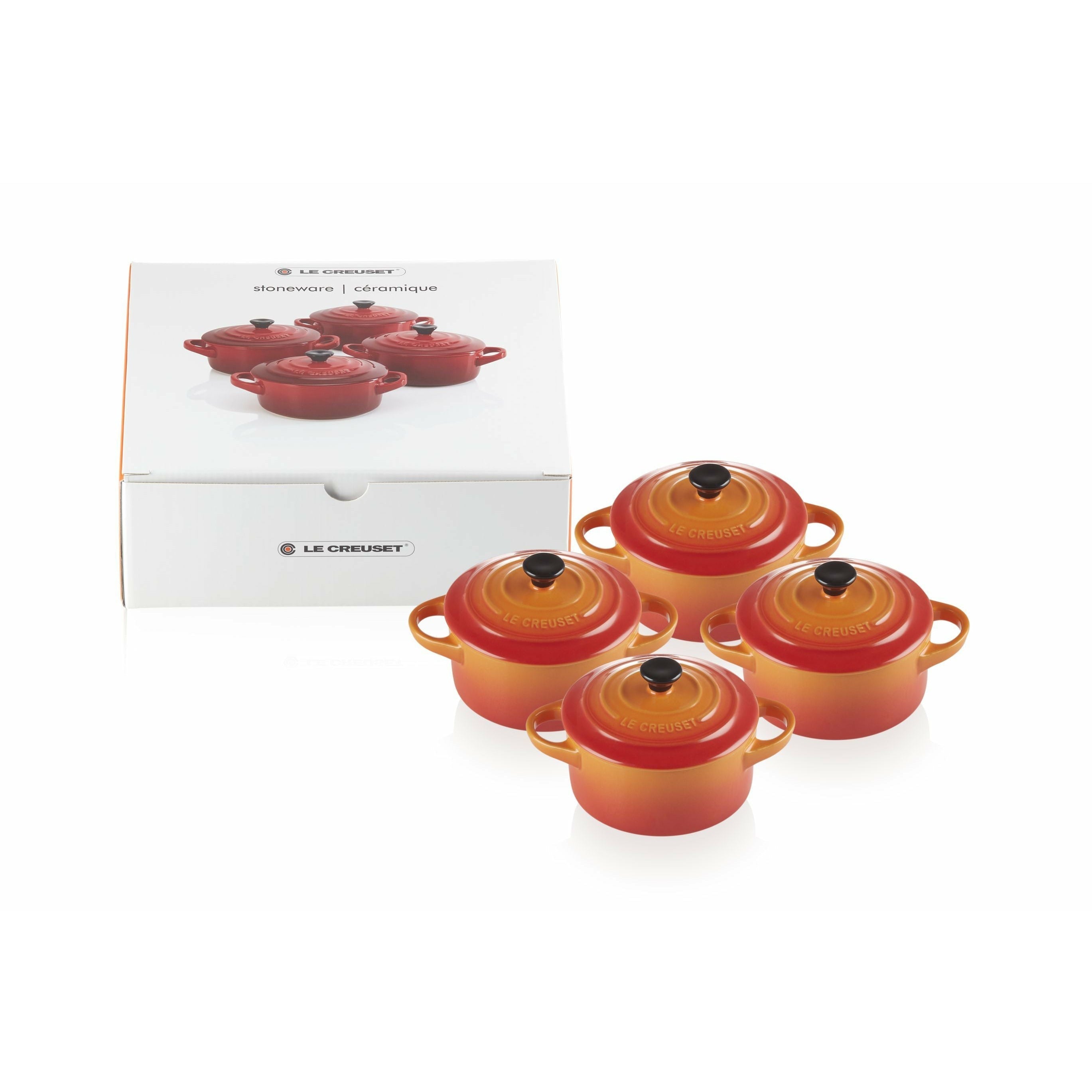 Le Creuset Mini Cocotte 10 X 5 Cm Oven Red, 4 Pcs.