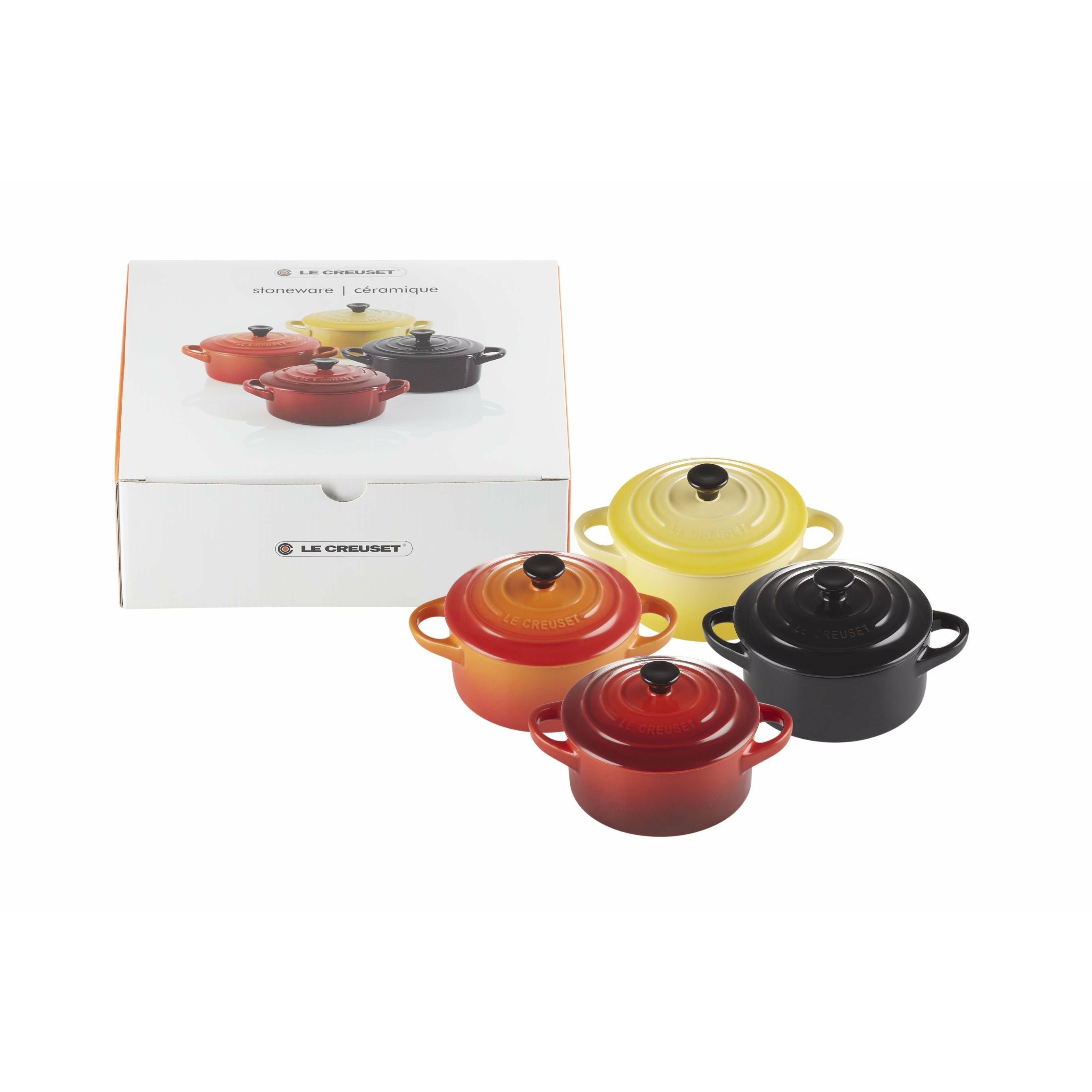 Le creuset mini cocotte 10 x 5 cm rød, 4 stk.