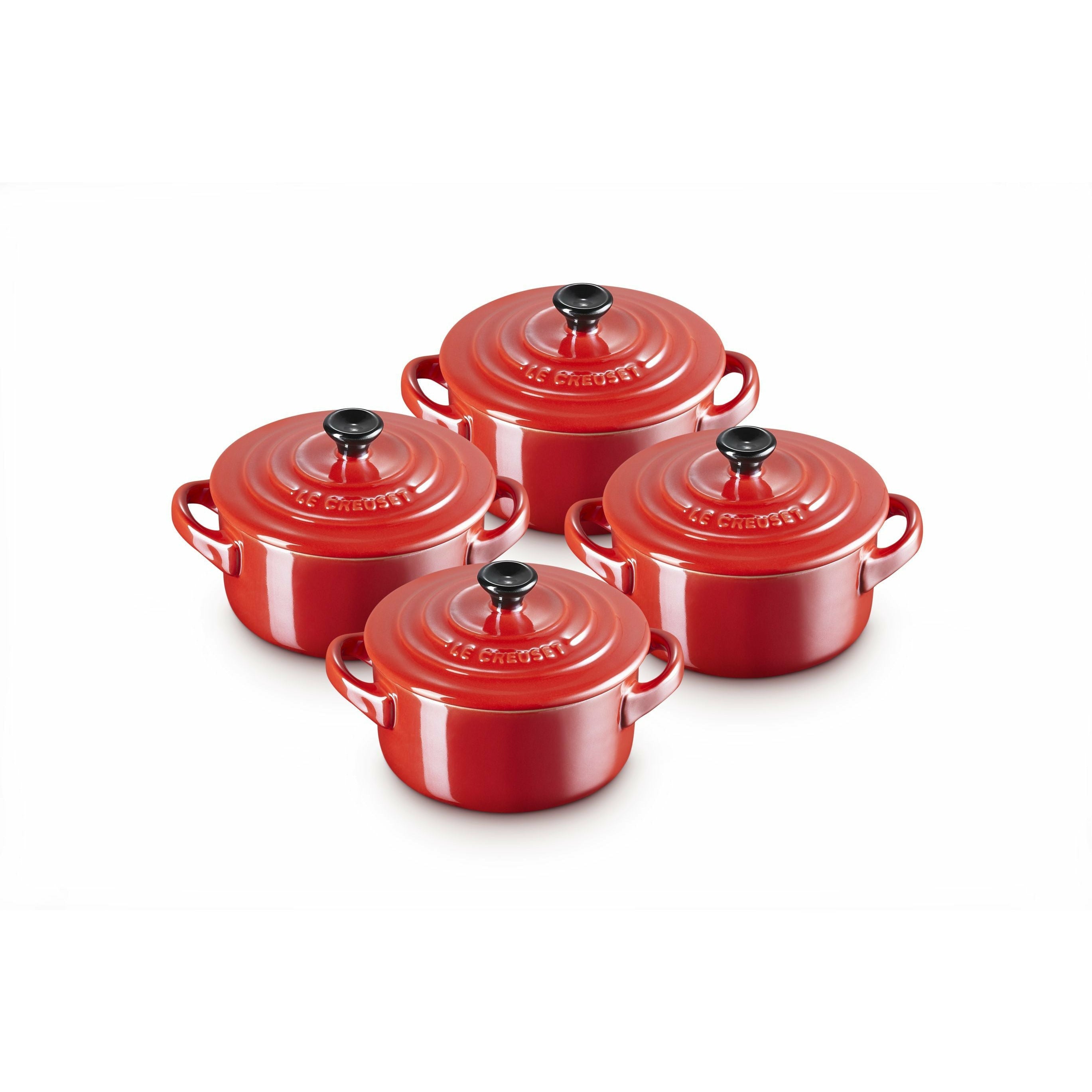 Le Creuset Mini Cocotte Metallics 10 x 5 cm Kirschrot, 4 Stcs.