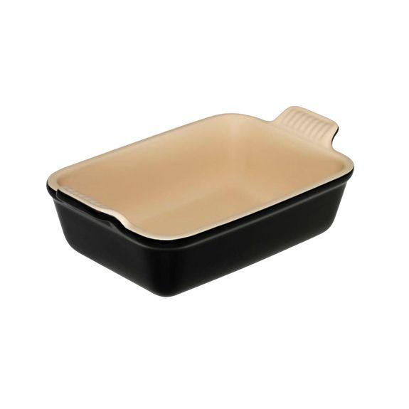 Le Creuset Rectangular Cazola Tradición de 19 cm, negro brillante