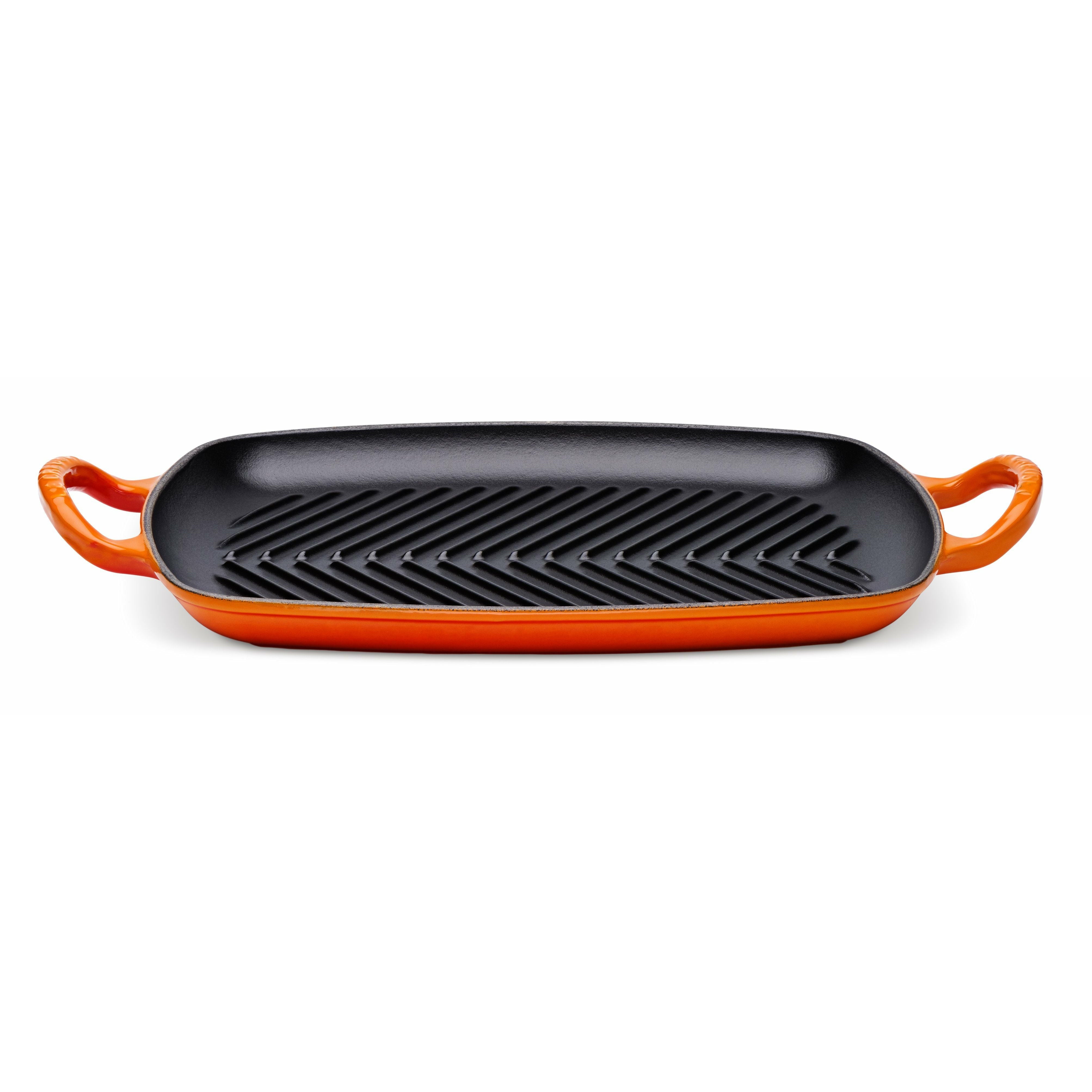 Le creuset natur flad rektangulær grillplade 30 cm, ovn rød